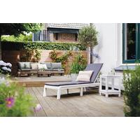 OPALOVACÍ LEHÁTKO MALLORCA - bílá/světle šedá, Design, textil/plast (187,50/58/29cm) - Ambia Garden