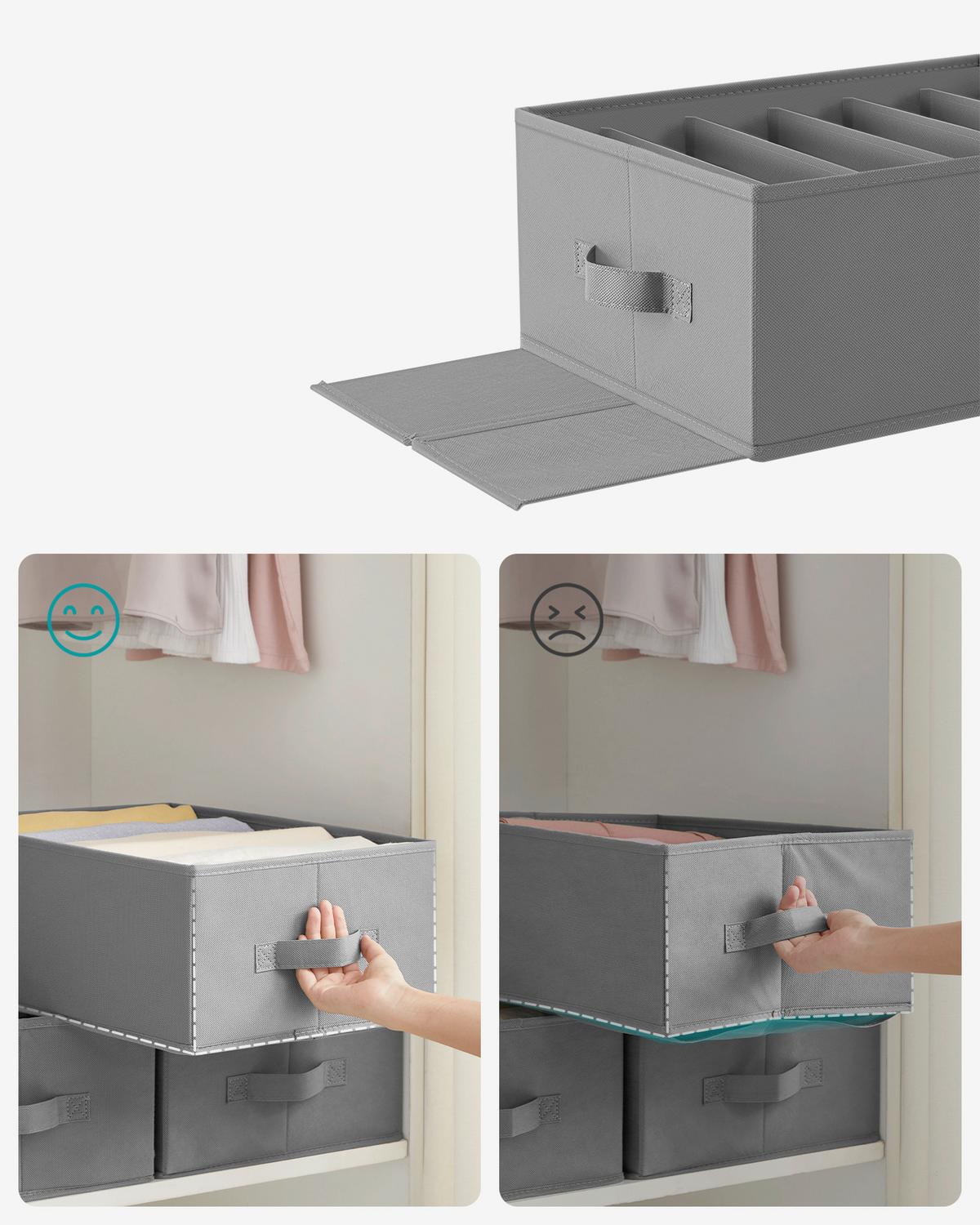 Schubladeneinteilung Dunkelgrau B: 30cm - Dunkelgrau, Basics, Karton/Textil (30/17/42cm)