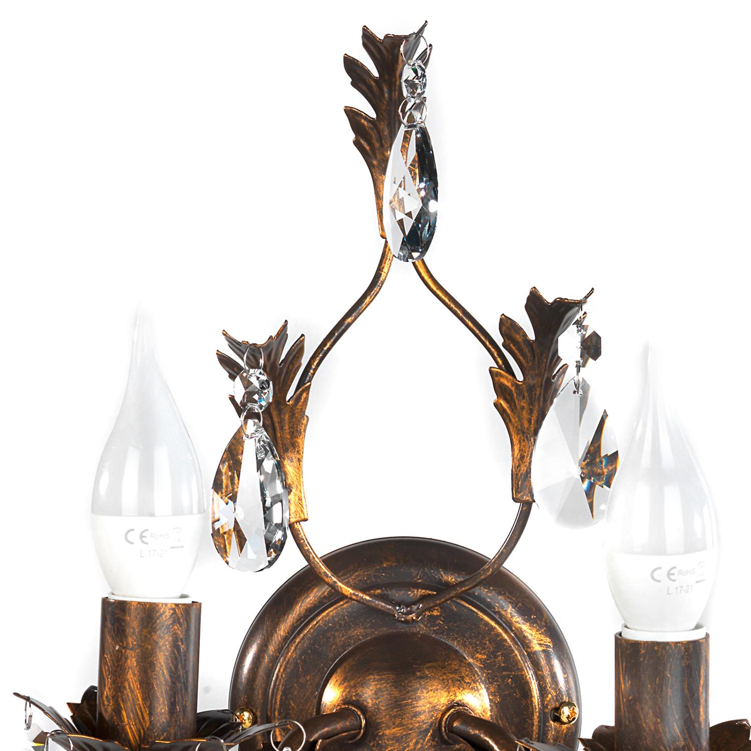 Wandleuchte 4670/ap2 - Bronzefarben, KONVENTIONELL, Glas/Metall (30/30/20cm)