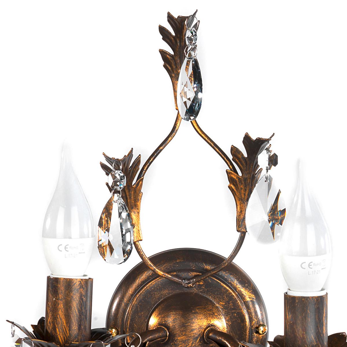 Wandleuchte 4670/Ap2 - Bronzefarben, KONVENTIONELL, Glas/Metall (30/30/20cm)