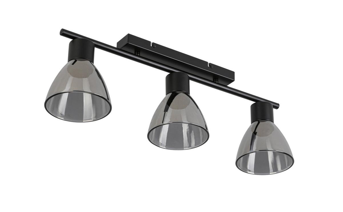 STROPNÍ SVÍTIDLO KOMOL - černá/průhledné, Moderní, kov/sklo (66/13/22cm) - Modern Living