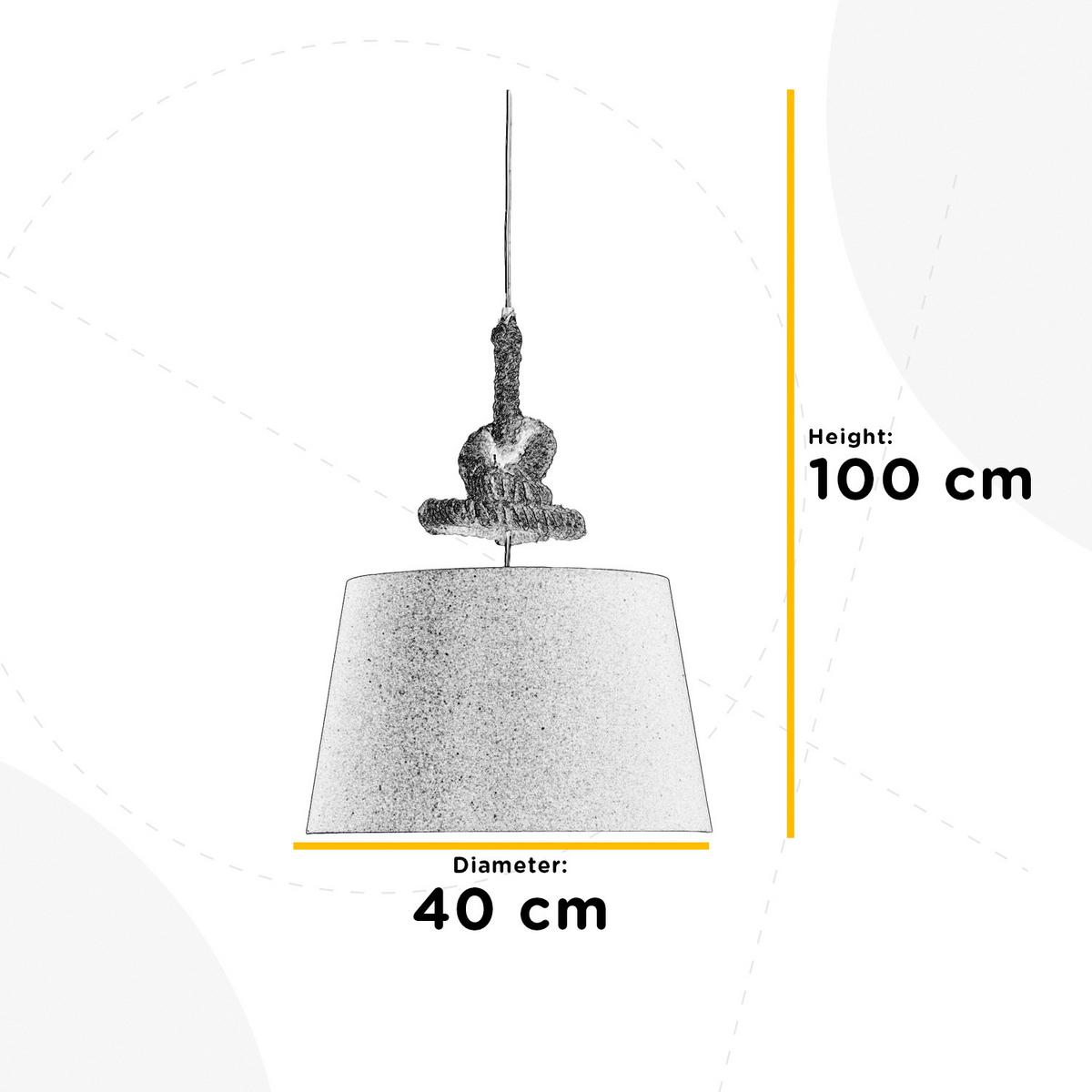 Pendelleuchte Perlmutt L: 40 cm 22w - Perlmutt, Natur, Textil (40/40/100cm)
