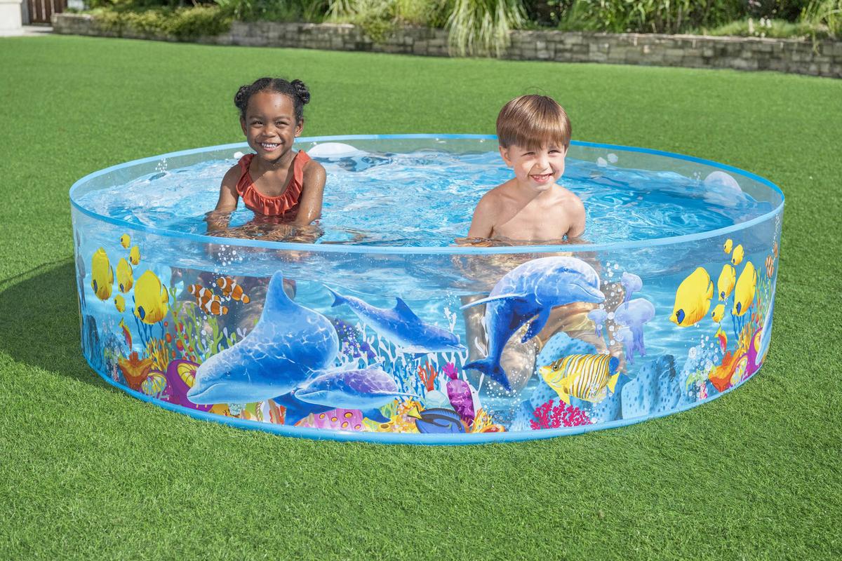 Planschbecken Fill 'N Fun™ Odysseey, DxH: ca. 183x38 cm - Transparent, Basics, Kunststoff (183/183/38cm) - Bestway
