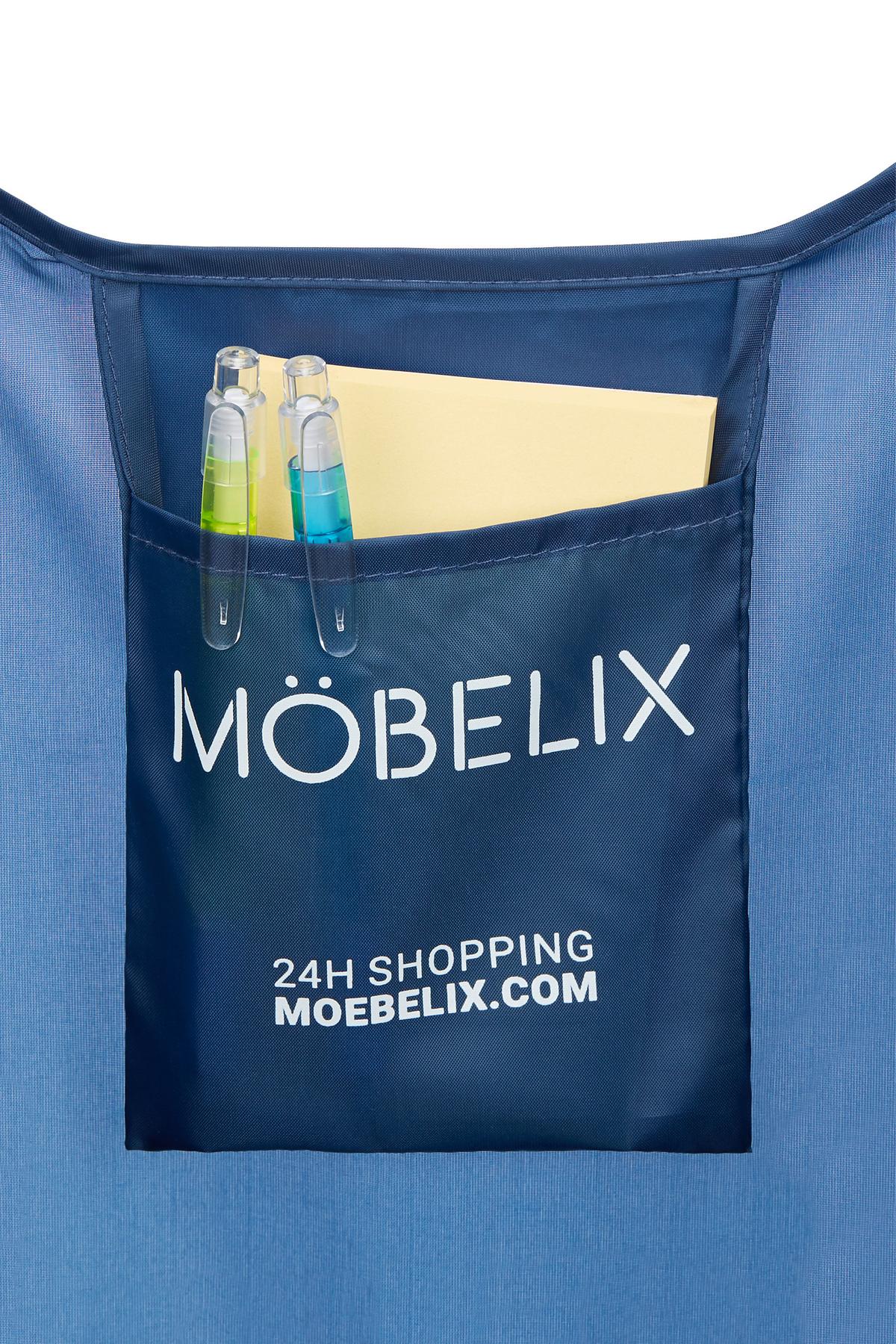 Bevásárlótáska Möbelix - sötétkék, Konventionell, textil (45/67cm)