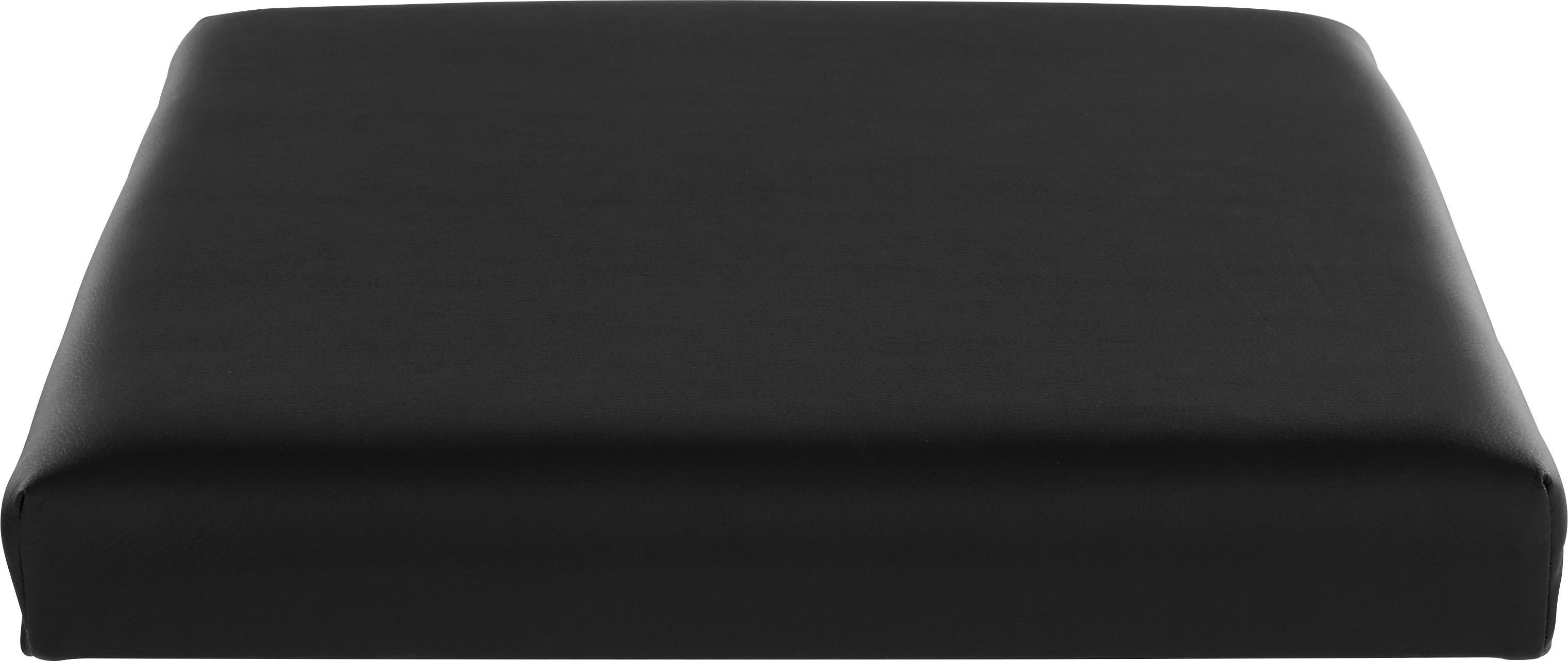 Sitzkissen Las Vegas Lederlook Schwarz 45x41,5 cm - Beige/Schwarz, MODERN, Holz (45/6/41,5cm)