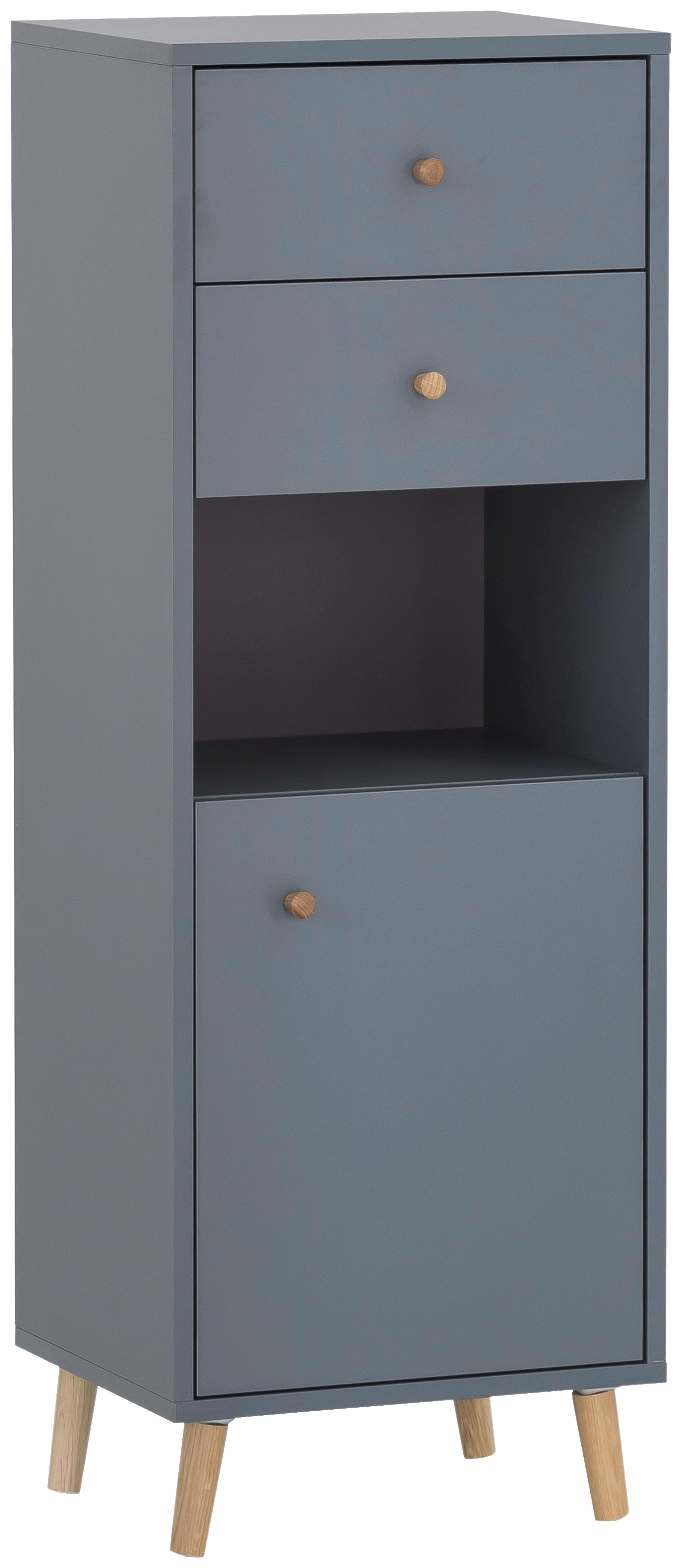Midischrank Bjarne BxH: 40,3x 113,4 cm Petrol/Eiche