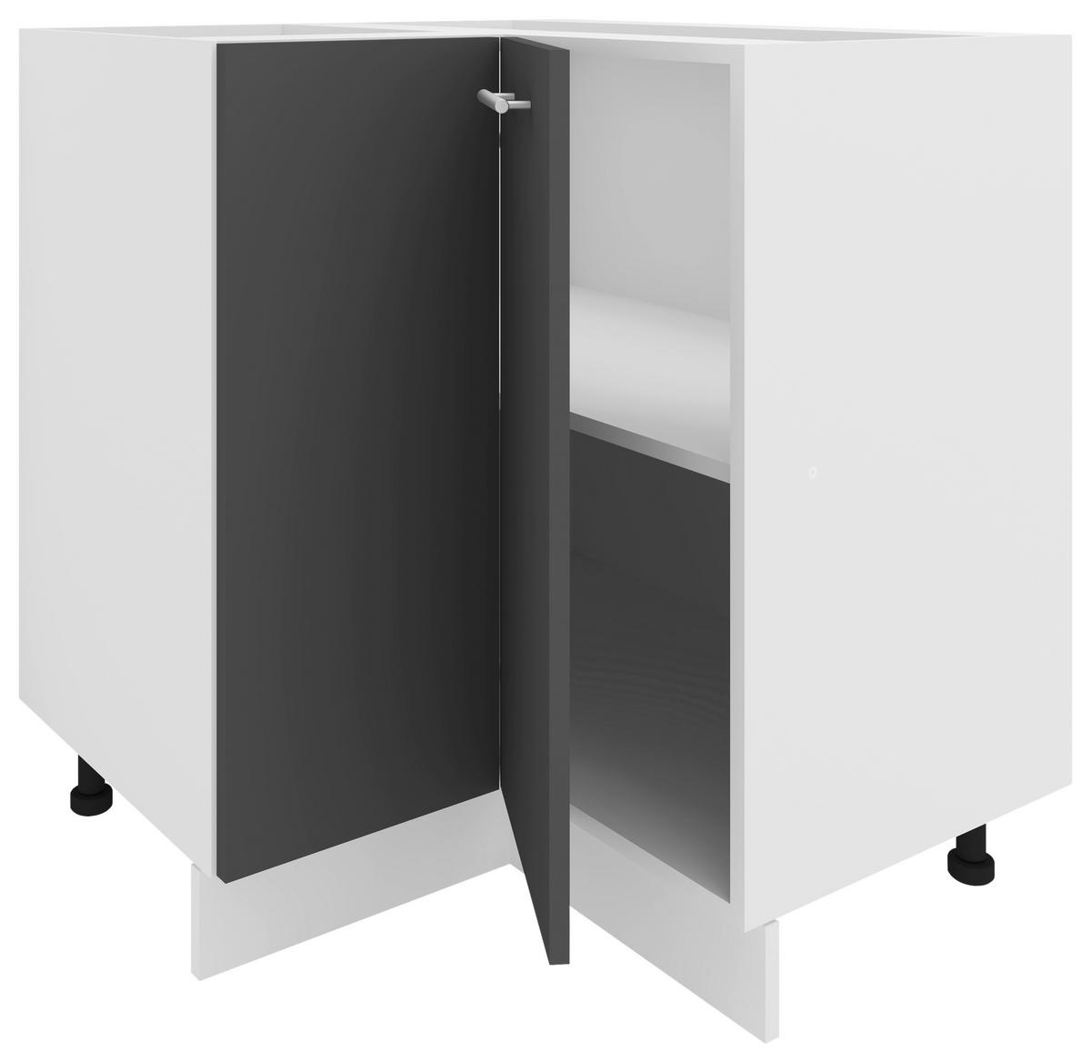 Eckunterschrank Esilo B: 76 cm Anthrazit/Weiß - Anthrazit/Weiß, KONVENTIONELL, Holzwerkstoff (76/82/76cm) - MID.YOU