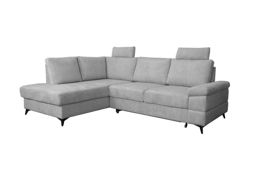 Rohová sedačka SARA L, ľavá, sivočierna - čierna/sivá, Basics, kov/textil (189/250cm) - Ondega