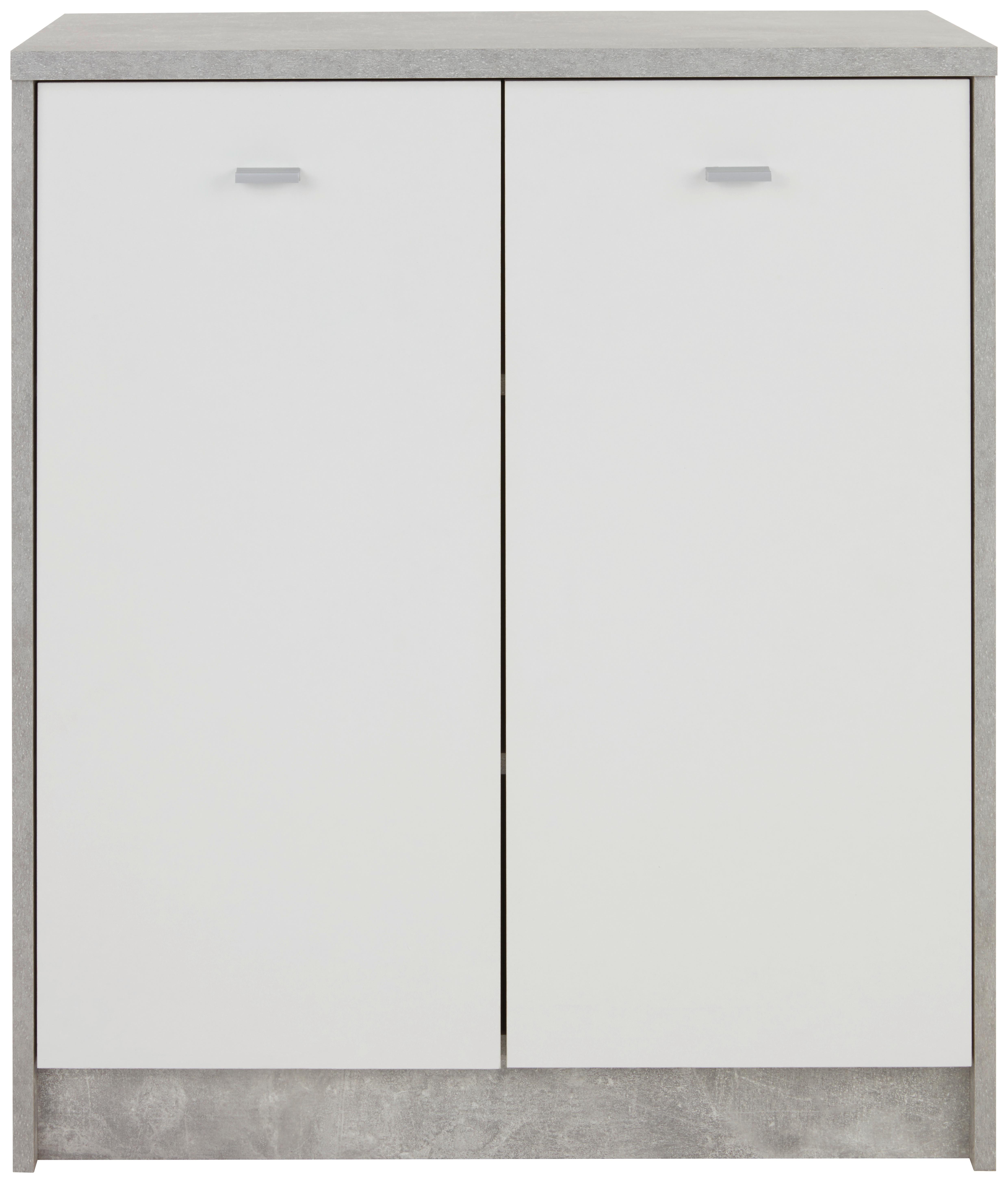 Kommode B 74cm 4-You New, Beton Optik/Weiß - Weiß/Grau, MODERN, Holzwerkstoff (74/85,4/34,6cm)