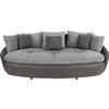 Megasofa mit Kissen Aruba, Mikrofaser/Lederlook - Hellgrau/Schwarz, LIFESTYLE, Textil (238/80/140cm)
