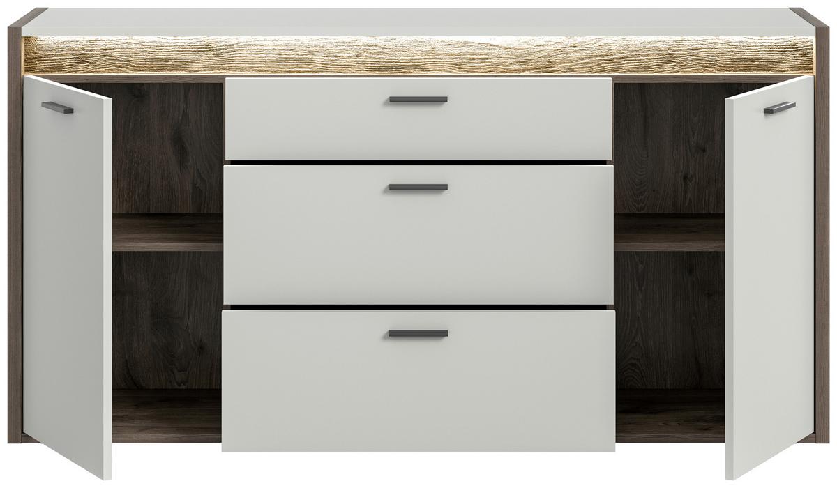 Sideboard Falcona B: 167 Cm Nox Oak Hellgrau Inkl. Zubehör - Design, Holzwerkstoff (167/86/40cm) - MID.YOU