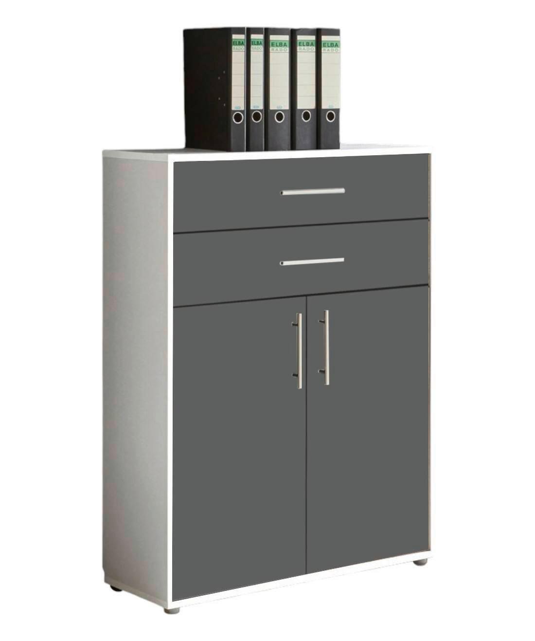 AKTENSCHRANK OFFICE EDITION - Anthrazit/Weiß, LIFESTYLE, Holzwerkstoff (84,4/113,6/33cm) - MID.YOU