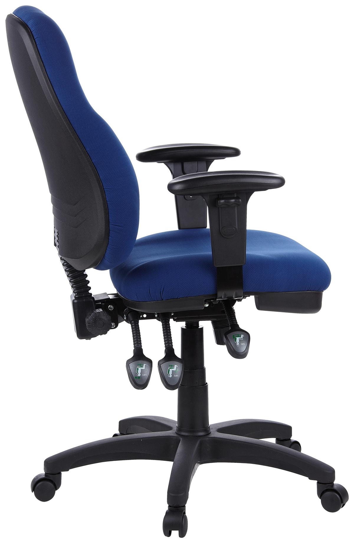 Bürostuhl Zenit Pro Blau/schwarz Bis 120 Kg - Blau/Schwarz, Basics, Kunststoff/Textil (58/121/46cm) - MID.YOU