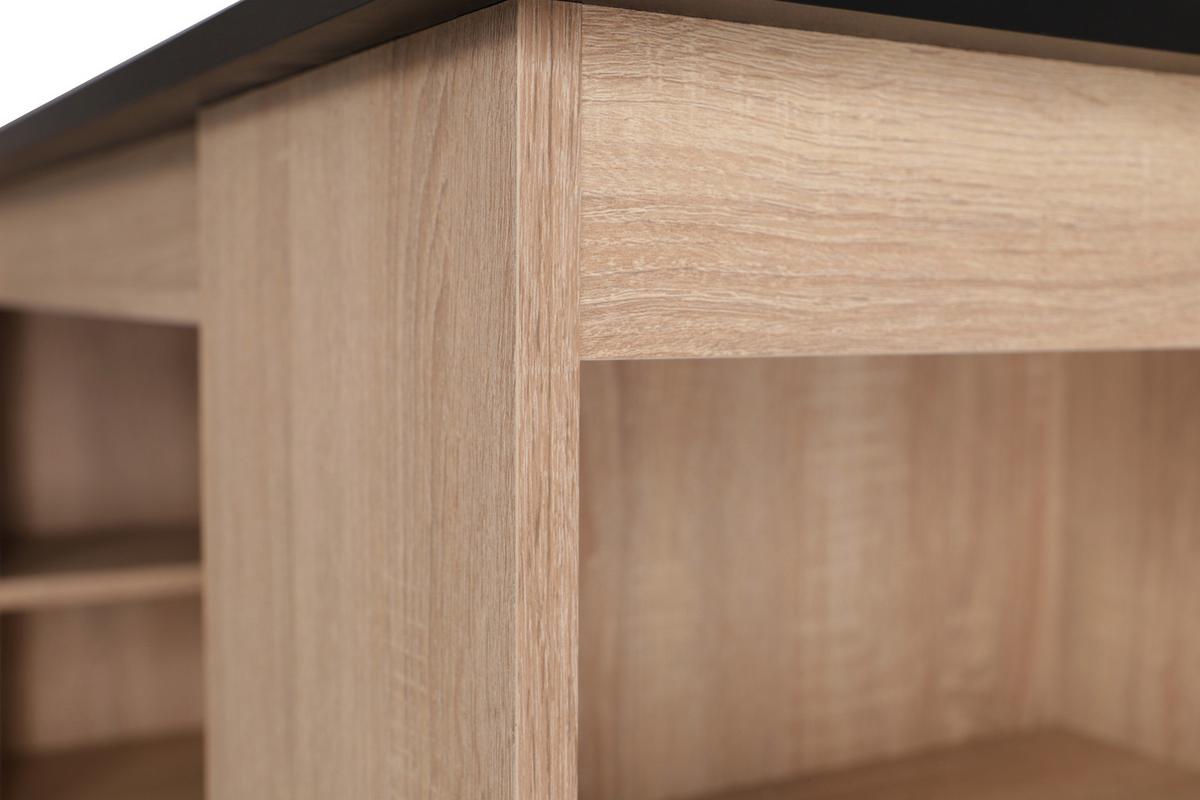 Bartisch Merle Schwarz, Eiche Dekor L: 103 cm - Eichefarben/Schwarz, Design, Holzwerkstoff (103/50/115cm) - Respekta