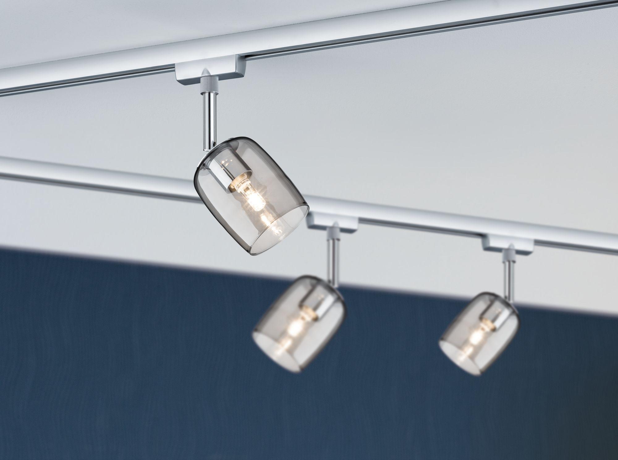 Schienensystem Urail Strahler 95339 Spotkopf Schwenkbar - Chromfarben, Design, Glas/Metall (7,4/12,8/11,5cm) - Paulmann