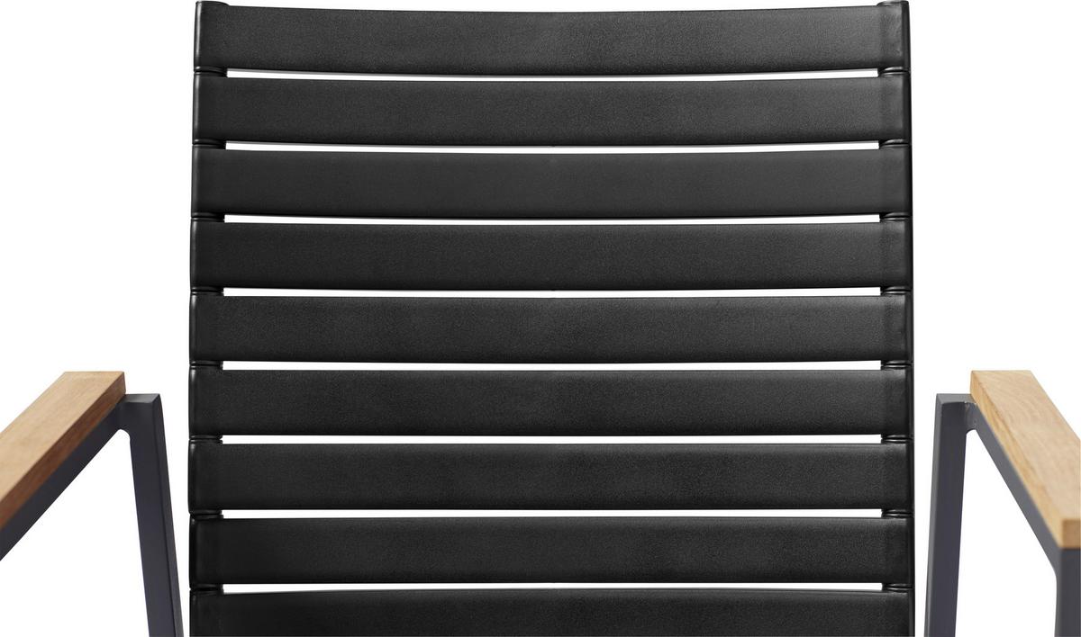 Gartensessel Stapelbar Mood Extreme Kunststoff - Anthrazit/Schwarz, KONVENTIONELL, Holz/Kunststoff (56,5/84/62cm) - Gardenson