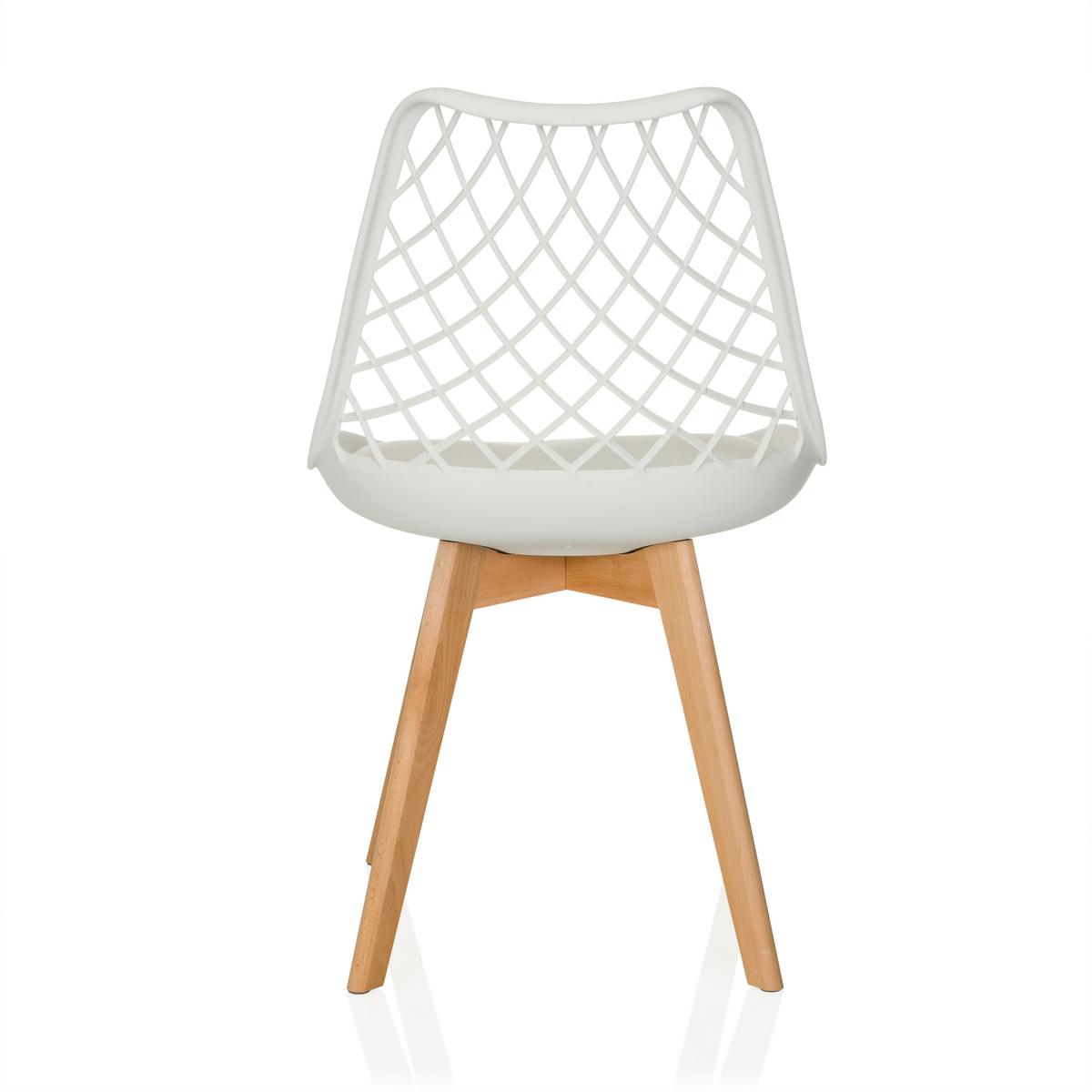 Armlehnstuhl Scandi Hol Weiß B: 49 Cm - Buchefarben/Weiß, MODERN, Holz/Kunststoff (49/81/53cm) - MID.YOU