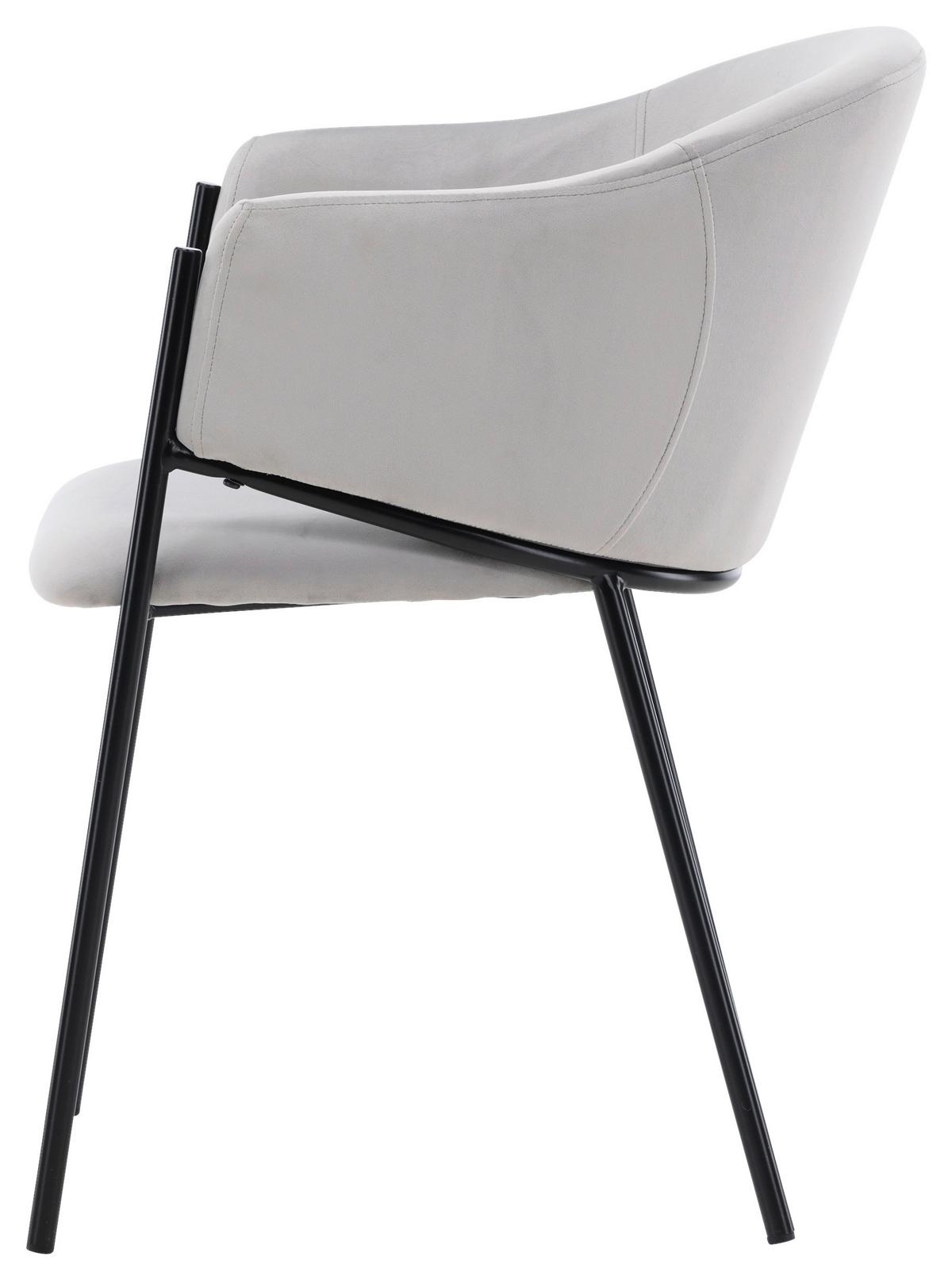 Stuhl-Set Evelina - Hellgrau/Schwarz, Design, Textil/Metall (54/80/62cm) - Livetastic