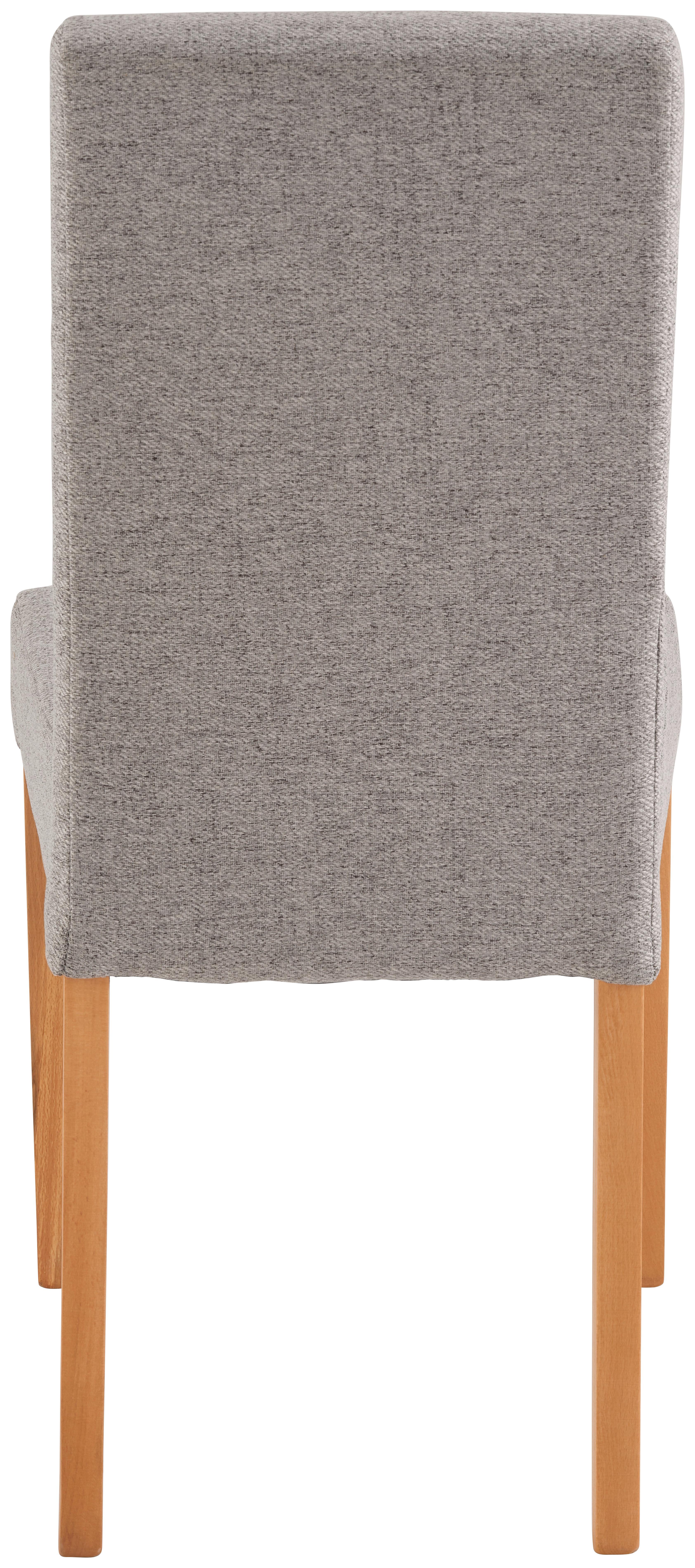 Stuhl John Grau Buche Massiv Natur, B: 43,5 cm - Naturfarben/Grau, KONVENTIONELL, Holz/Textil (43,5/94/59cm)