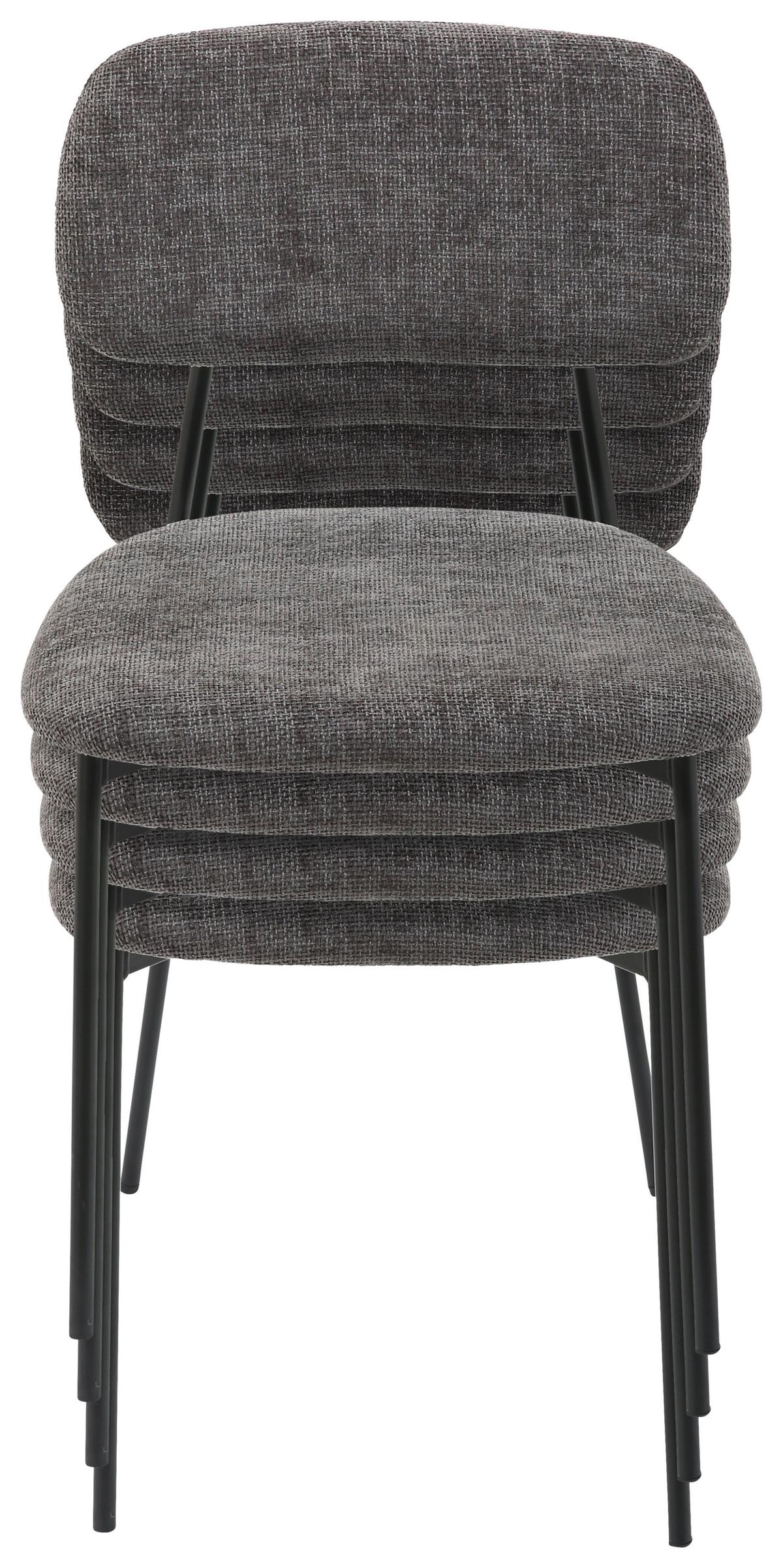 Židle Lara, sivá - šedá/černá, Moderní, kov/textil (44/78,5/49cm) - Mömax