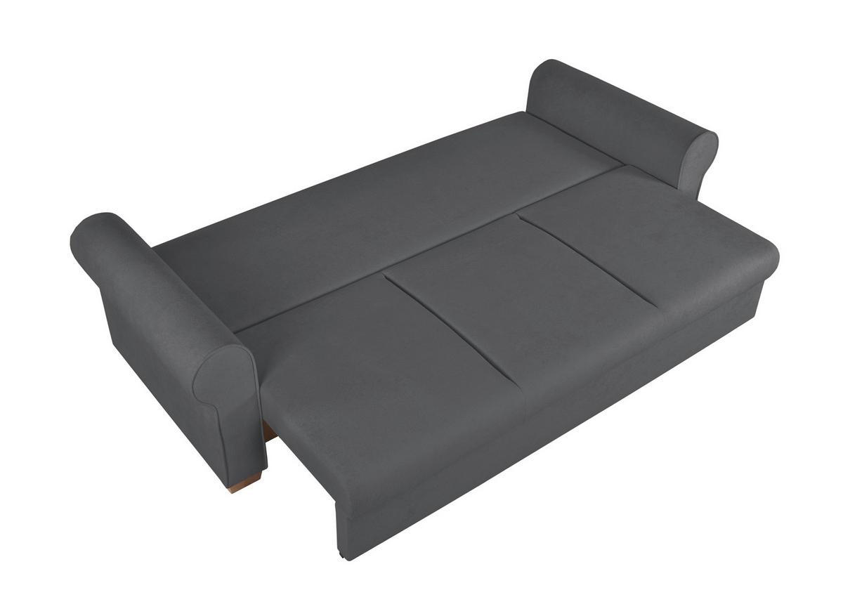 Schlafsofa Arles, Dunkelgrau 120 B: 240cm - Dunkelgrau/Buchefarben, Design, Textil (240/94/98cm) - MID.YOU