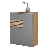 Schuhschrank Milan Grau/eiche Dekor B: 85 Cm - Schwarz/Eiche Artisan, Natur, Holzwerkstoff (85/105/38cm) - MID.YOU