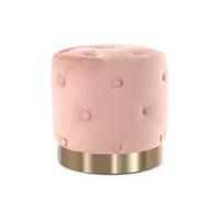 Hocker Pouf Samt Rosa/goldfarben H: 40 Cm - Rosa, Basics, Holzwerkstoff/Textil (40/40/40cm) - Kayoom