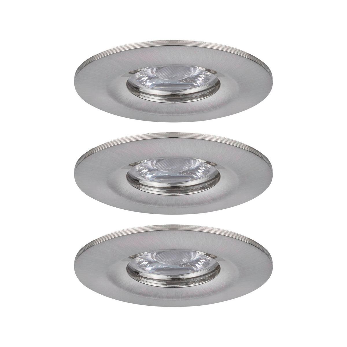 Led-deckenleuchte Ø 6,5 Cm 3er-Set Alufarben Rund - Alufarben, Basics, Metall (6,5cm) - Paulmann