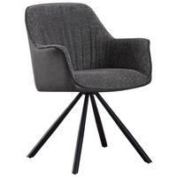 Armlehnstuhl Serena Grau Echtholz Beine - Schwarz/Grau, MODERN, Holz/Textil (62/82/62cm) - MID.YOU