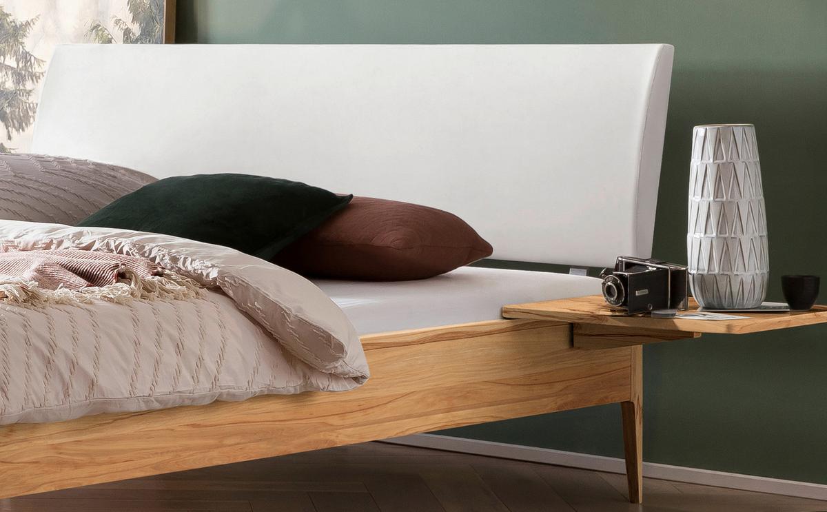 Bett Sestola Buchefarben 140x200 Cm - Buchefarben/Weiß, KONVENTIONELL, Holz/Textil (140/200cm) - Hasena