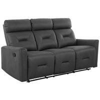 Trojmiestna pohovka AURELI, čierna, s relaxačnou funkciou - čierna, Basics, kov/drevo (186,5/102,5/92,5cm) - Livetastic