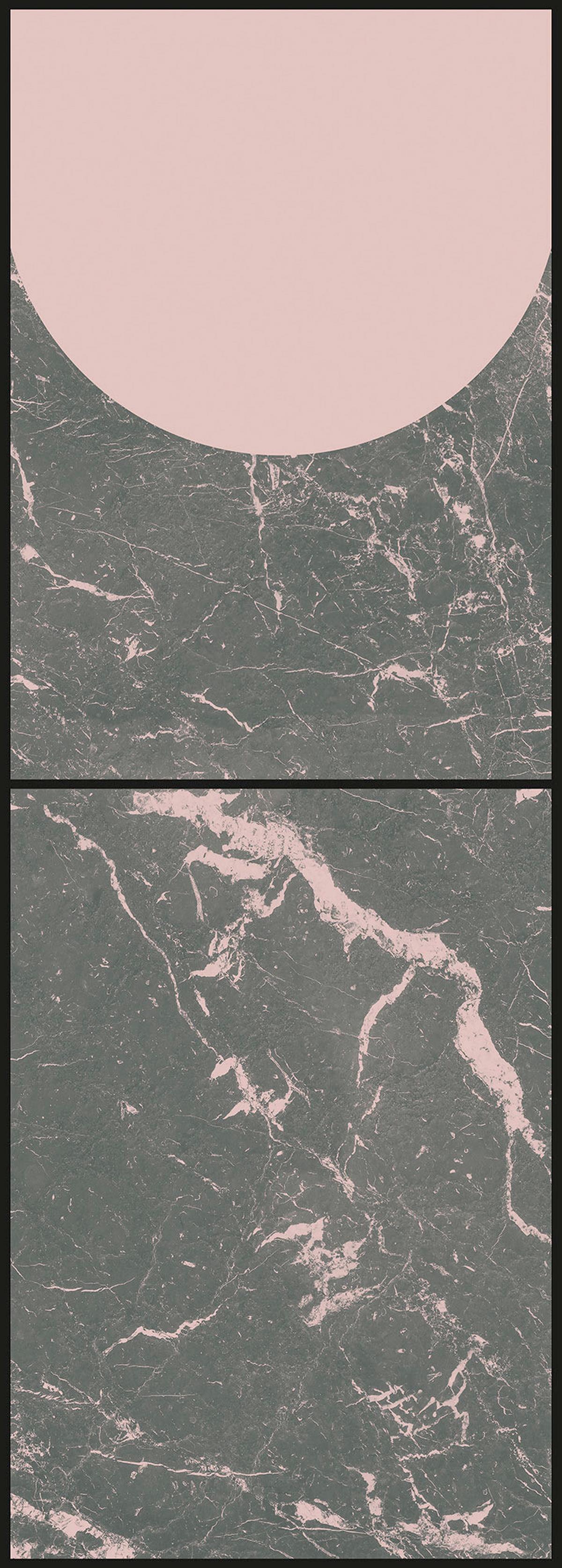 Vliestapete Medium - Rosa/Grau, Basics (100/280cm) - Komar