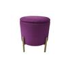 Hocker Logan - Beere/Goldfarben, Design, Textil (36/40/36cm) - Echtwerk