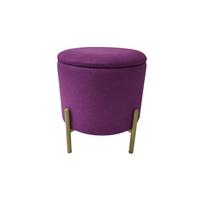 Hocker Logan - Beere/Goldfarben, Design, Textil (36/40/36cm) - Echtwerk