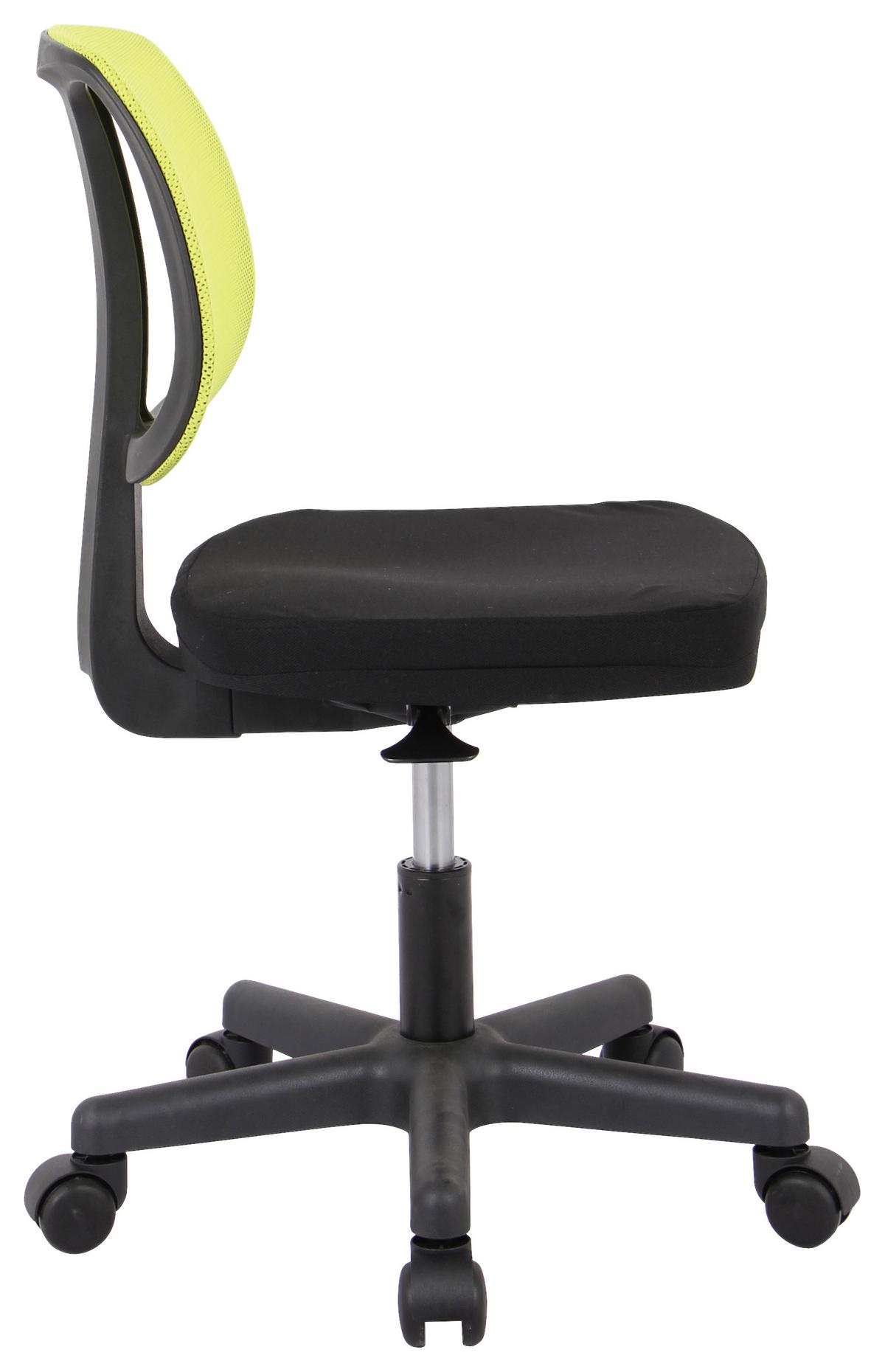 Bürostuhl Jerry Grün höhenverstellbar Bis 110 Kg - Schwarz/Hellgrün, MODERN, Kunststoff/Textil (43/76-88/47cm)