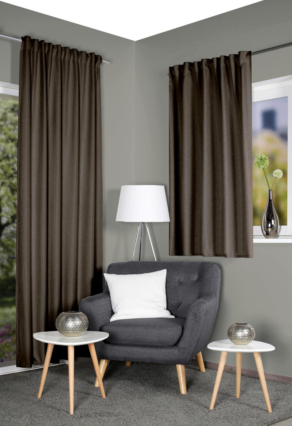 Wärmeschutzvorhang Eskamio - Braun, Basics, Textil (135/245cm)