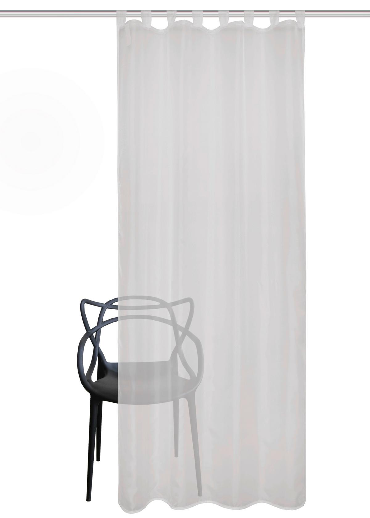 Schlaufenvorhang Nessi - Grau Hochglanz, Basics, Textil (135/245cm)