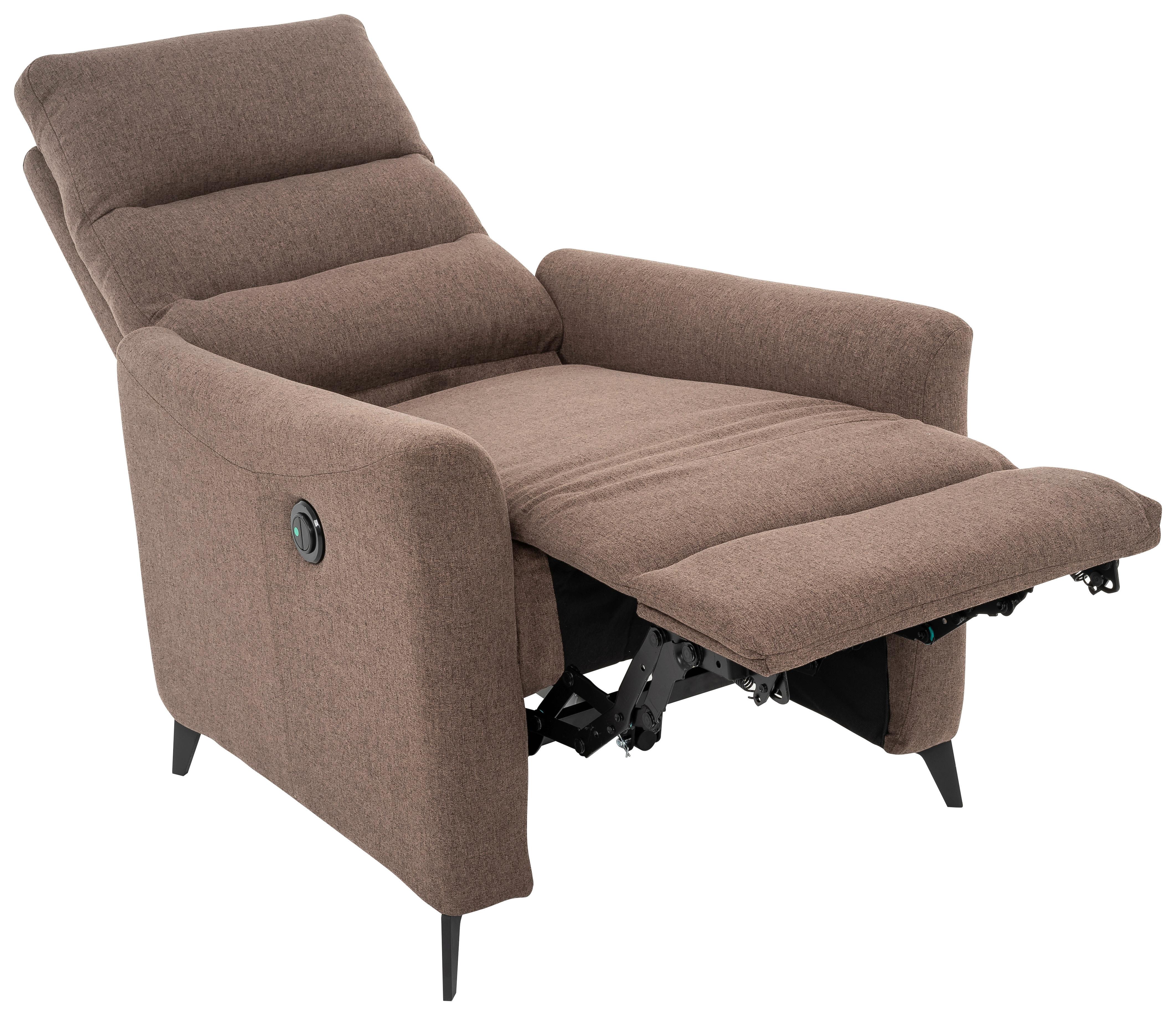 Relaxsessel Solace Braun/schwarz B: 72 Cm - Schwarz/Braun, Design, Textil/Metall (72/100/89cm) - Livetastic