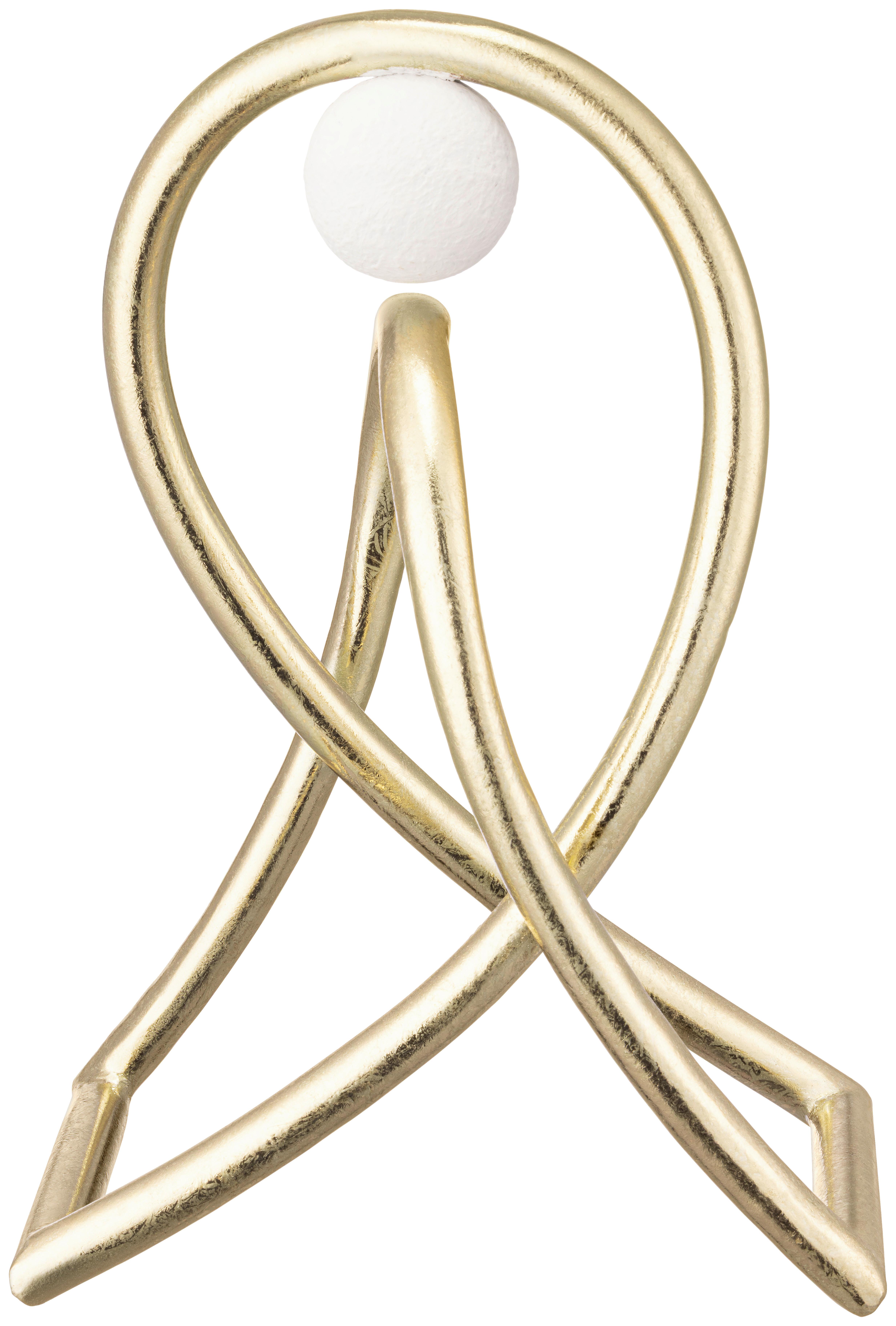 Skulptur Otto - Goldfarben/Weiß, KONVENTIONELL, Metall (20,5/15/30cm) - Luca Bessoni