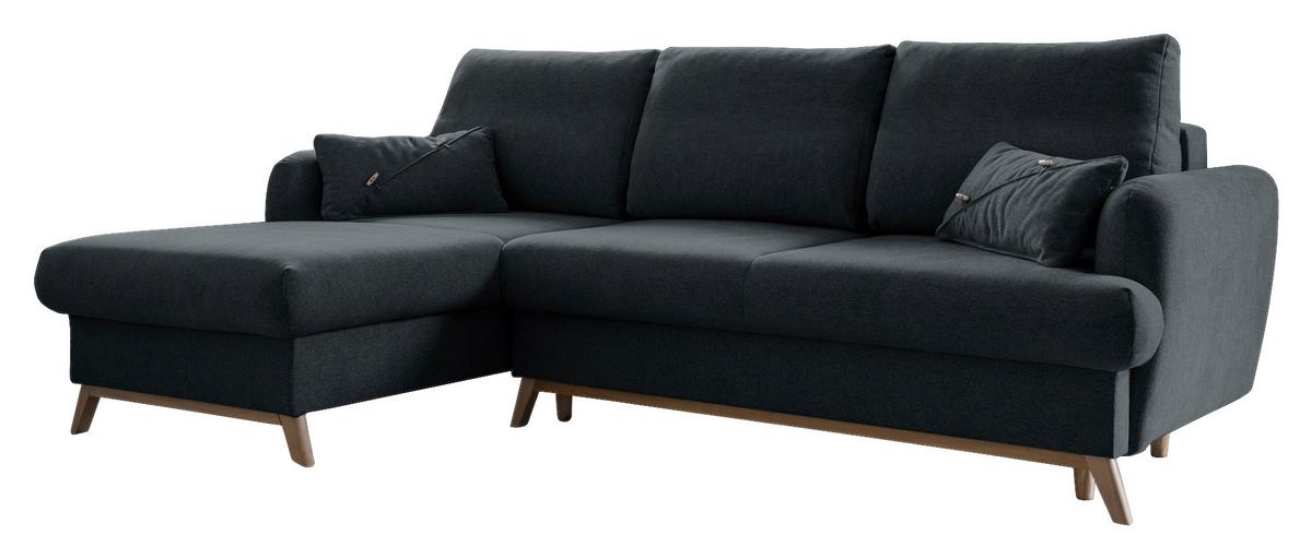 Ecksofa Scandic Lagom Beige S: 157x235 cm - Dunkelgrau/Naturfarben, Textil (157/235cm) - MID.YOU