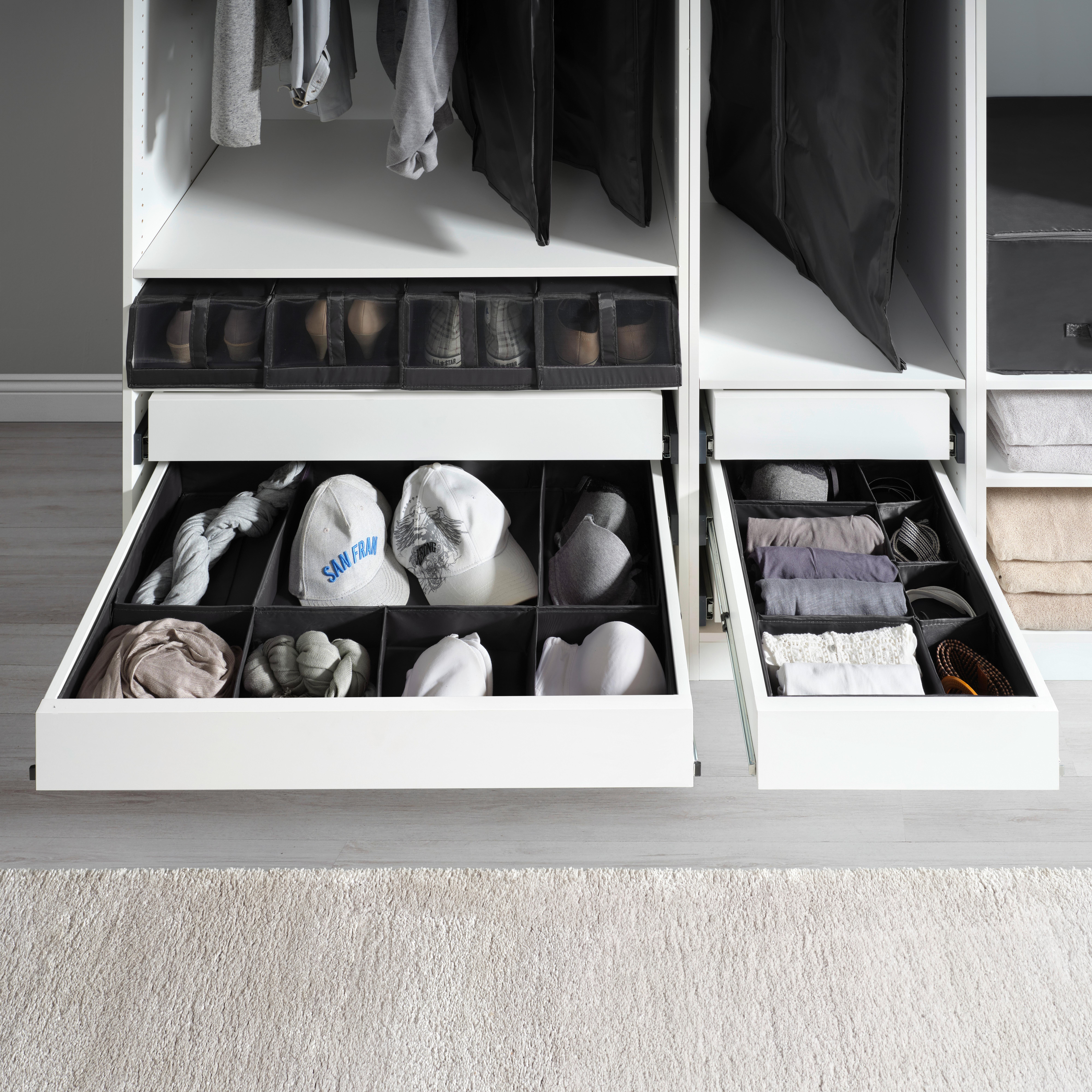 Zásuvkový box Unit, S - sivá, Konventionell, textil/plast (34,2/43,2/10,5cm) - Modern Living