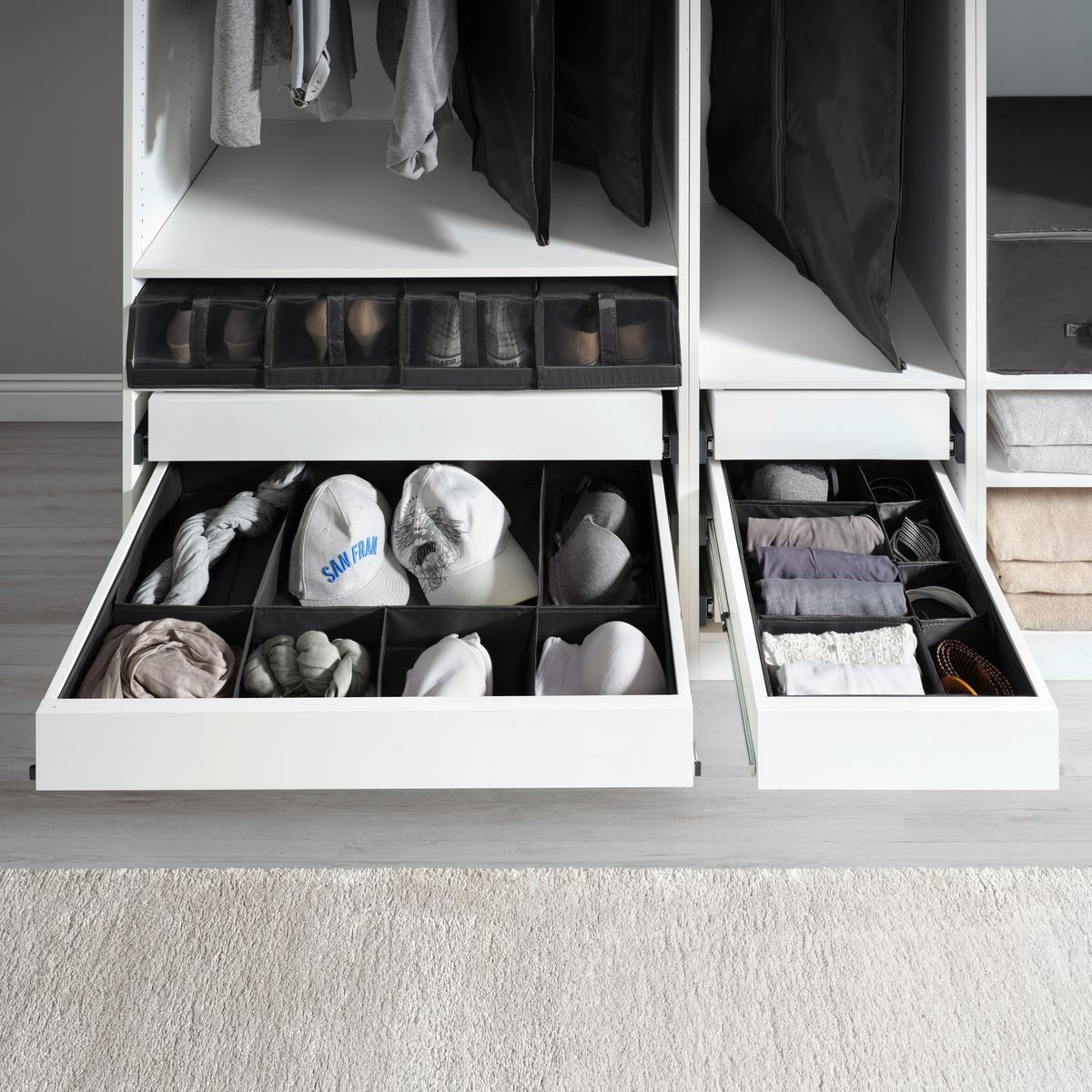 Zásuvkový box Unit, L - šedá, Konvenční, textil/plast (79,7/43,2/10,5cm) - Modern Living