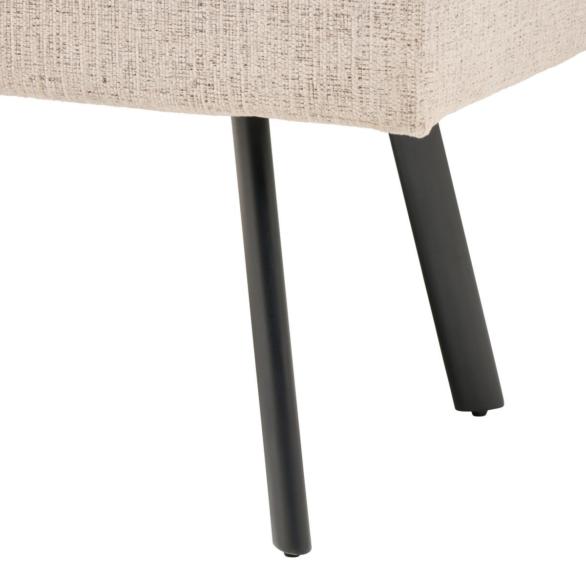 Eckbank Paros Beige, S: 190 X150cm - Beige/Schwarz, KONVENTIONELL, Textil/Metall (190/150cm) - MID.YOU