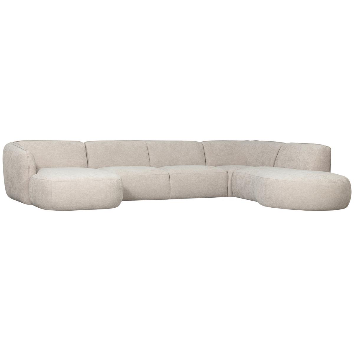 Ecksofa Polly Sandfarben B: 150x353x245cm - Sandfarben/Schwarz, Design, Textil (150/353/245cm) - Livetastic