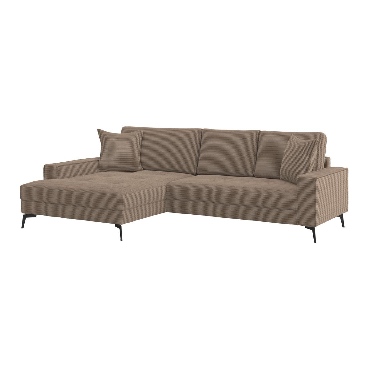 Ecksofa Zero Braun 173x286 cm - Schwarz/Braun, Trend, Textil (173/286cm)