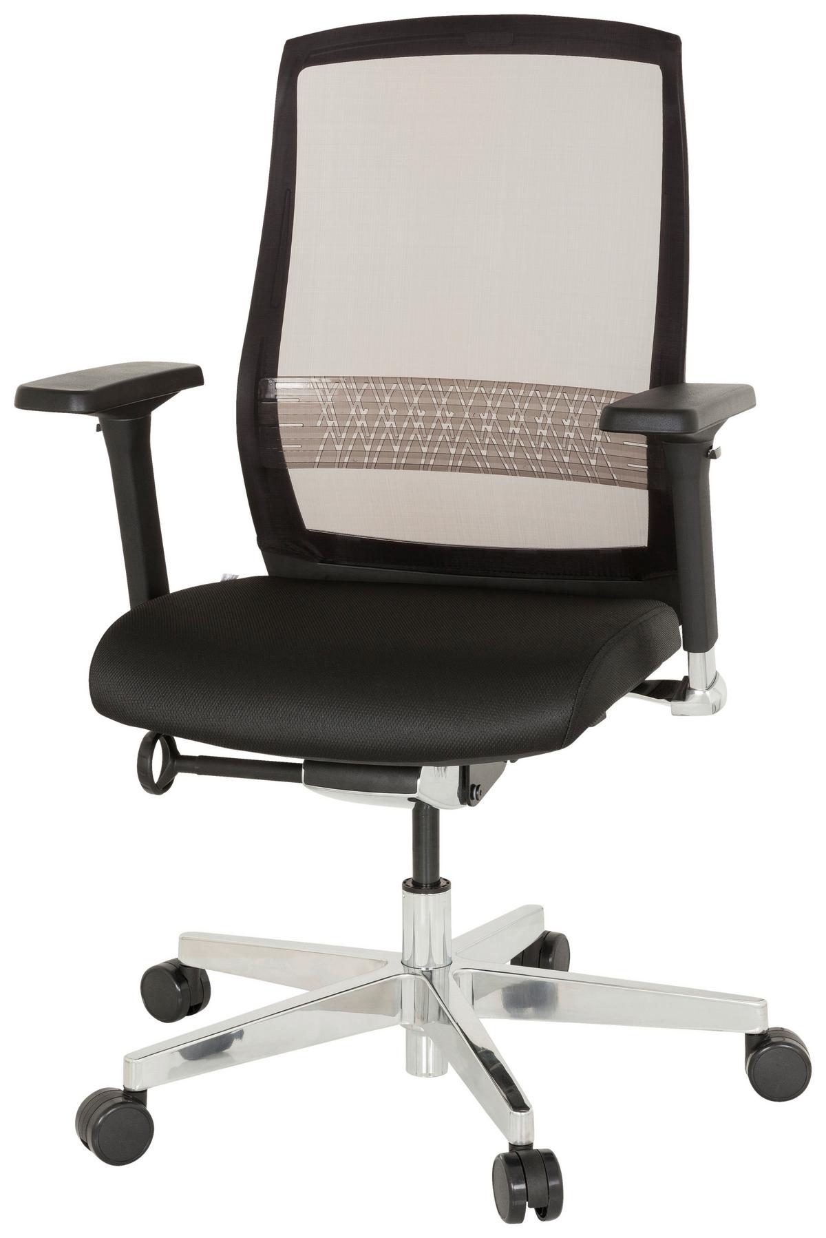 Drehstuhl Fountaine Schwarz - Alufarben/Schwarz, MODERN, Kunststoff/Textil (69/112/66cm) - MID.YOU