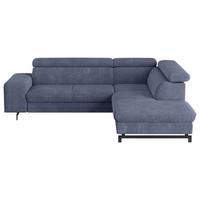 Ecksofa mit Bettkasten Emma Blau 262x215 cm - Blau/Schwarz, Textil (262/215cm) - MID.YOU