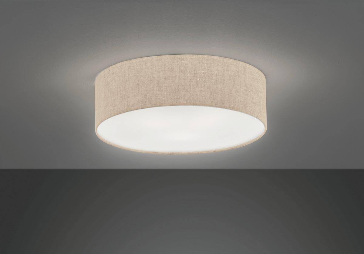 Deckenleuchte Thor Ø 40 cm 3-Flammig mit Textilschirm - Sandfarben, Design, Kunststoff/Textil (40/12cm) - Fischer & Honsel