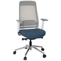 Drehstuhl Chiaro T2 White Blau/grau/weiß - Blau/Weiß, MODERN, Kunststoff/Textil (67/118/63cm) - MID.YOU