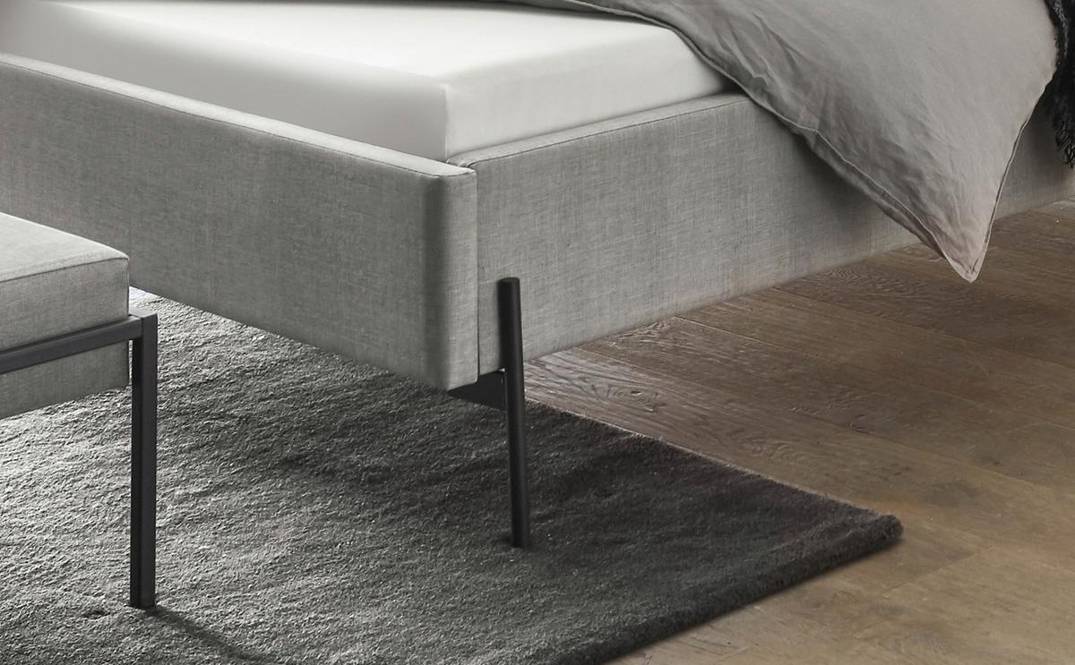 Polsterbett Gloria Gepolstertem Kopfteil 160x200 - Anthrazit/Grau, MODERN, Textil (160/200cm) - Hasena